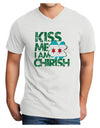 Kiss Me I'm Chirish Adult V-Neck T-shirt by TooLoud-Mens V-Neck T-Shirt-TooLoud-White-Small-Davson Sales