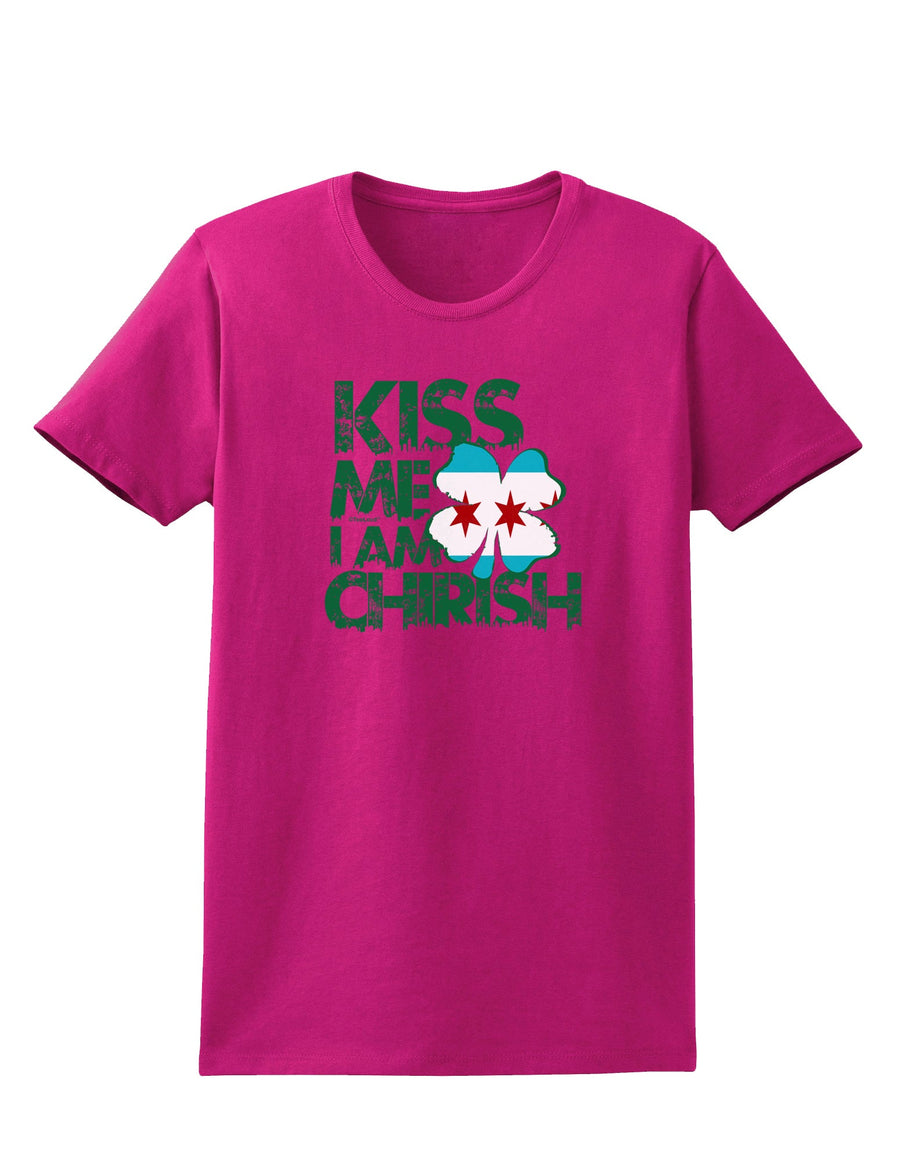 Kiss Me I'm Chirish Womens Dark T-Shirt by TooLoud-Clothing-TooLoud-Black-X-Small-Davson Sales