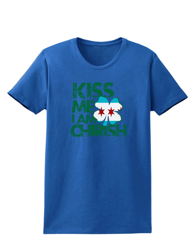 Kiss Me I'm Chirish Womens Dark T-Shirt by TooLoud-Clothing-TooLoud-Royal-Blue-X-Small-Davson Sales