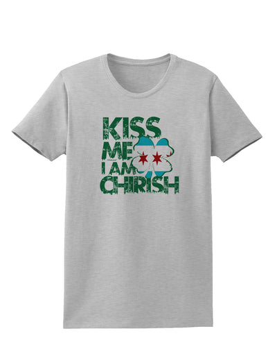 Kiss Me I'm Chirish Womens T-Shirt by TooLoud-Clothing-TooLoud-AshGray-X-Small-Davson Sales