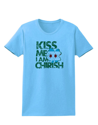 Kiss Me I'm Chirish Womens T-Shirt by TooLoud-Clothing-TooLoud-Aquatic-Blue-X-Small-Davson Sales