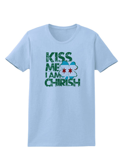 Kiss Me I'm Chirish Womens T-Shirt by TooLoud-Clothing-TooLoud-Light-Blue-X-Small-Davson Sales