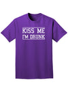 Kiss Me I'm Drunk Adult Dark T-Shirt-Mens T-Shirt-TooLoud-Purple-Small-Davson Sales