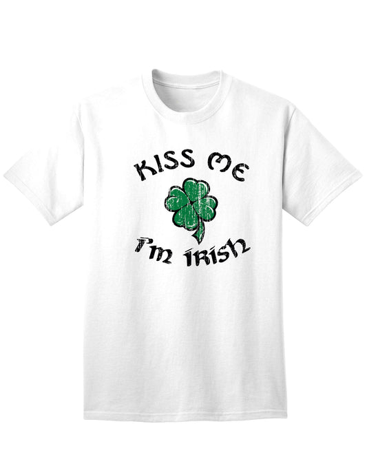 Kiss Me Im Irish Adult Unisex St Patrick's Day T-Shirt-TooLoud-White-Small-Davson Sales