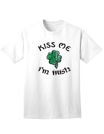 Kiss Me Im Irish Adult Unisex St Patrick's Day T-Shirt-TooLoud-White-Small-Davson Sales