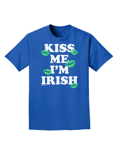 Kiss Me I'm Irish - Green Kisses Adult Dark T-Shirt by TooLoud-Mens T-Shirt-TooLoud-Royal-Blue-Small-Davson Sales