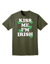 Kiss Me I'm Irish - Green Kisses Adult Dark T-Shirt by TooLoud-Mens T-Shirt-TooLoud-Military-Green-Small-Davson Sales