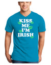 Kiss Me I'm Irish - Green Kisses Adult Dark V-Neck T-Shirt by TooLoud-Mens V-Neck T-Shirt-TooLoud-Turquoise-Small-Davson Sales