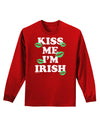 Kiss Me I'm Irish - Green Kisses Adult Long Sleeve Dark T-Shirt by TooLoud-Clothing-TooLoud-Red-Small-Davson Sales