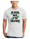 Kiss Me I'm Irish - Green Kisses Adult V-Neck T-shirt by TooLoud-Mens V-Neck T-Shirt-TooLoud-White-Small-Davson Sales