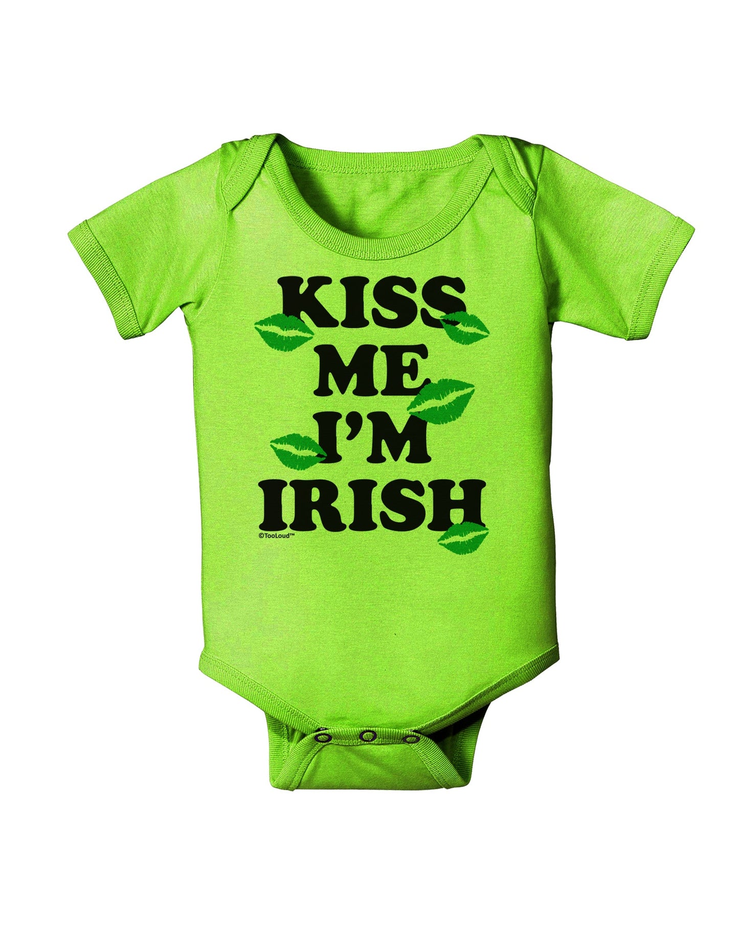 Kiss Me I'm Irish - Green Kisses Baby Romper Bodysuit by TooLoud-Baby Romper-TooLoud-Lime-Green-06-Months-Davson Sales