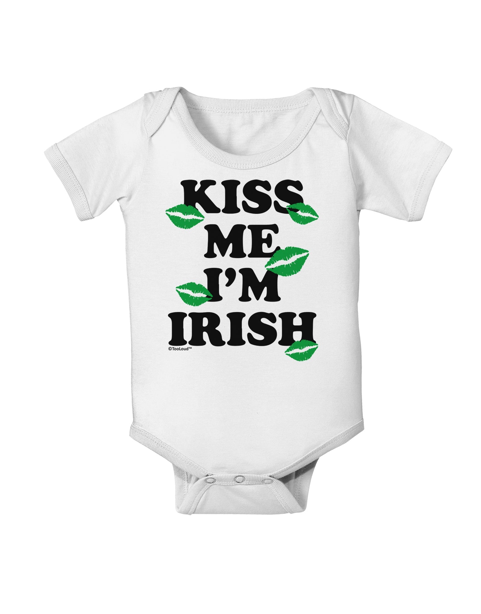 Kiss Me I'm Irish - Green Kisses Baby Romper Bodysuit by TooLoud-Baby Romper-TooLoud-White-06-Months-Davson Sales
