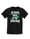 Kiss Me I'm Irish - Green Kisses Childrens Dark T-Shirt by TooLoud-Childrens T-Shirt-TooLoud-Black-X-Small-Davson Sales