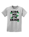 Kiss Me I'm Irish - Green Kisses Childrens T-Shirt by TooLoud-Childrens T-Shirt-TooLoud-AshGray-X-Small-Davson Sales