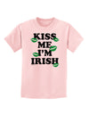 Kiss Me I'm Irish - Green Kisses Childrens T-Shirt by TooLoud-Childrens T-Shirt-TooLoud-PalePink-X-Small-Davson Sales