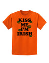 Kiss Me I'm Irish - Green Kisses Childrens T-Shirt by TooLoud-Childrens T-Shirt-TooLoud-Orange-X-Small-Davson Sales