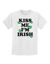 Kiss Me I'm Irish - Green Kisses Childrens T-Shirt by TooLoud-Childrens T-Shirt-TooLoud-White-X-Small-Davson Sales