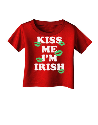 Kiss Me I'm Irish - Green Kisses Infant T-Shirt Dark by TooLoud-Infant T-Shirt-TooLoud-Red-06-Months-Davson Sales