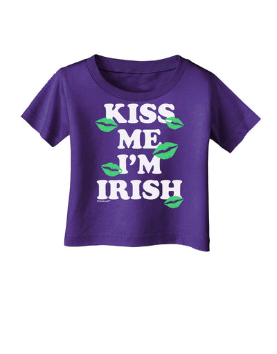 Kiss Me I'm Irish - Green Kisses Infant T-Shirt Dark by TooLoud-Infant T-Shirt-TooLoud-Purple-06-Months-Davson Sales