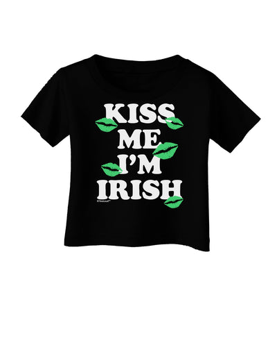 Kiss Me I'm Irish - Green Kisses Infant T-Shirt Dark by TooLoud-Infant T-Shirt-TooLoud-Black-06-Months-Davson Sales