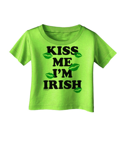 Kiss Me I'm Irish - Green Kisses Infant T-Shirt by TooLoud-Infant T-Shirt-TooLoud-Lime-Green-06-Months-Davson Sales