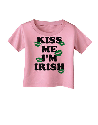 Kiss Me I'm Irish - Green Kisses Infant T-Shirt by TooLoud-Infant T-Shirt-TooLoud-Candy-Pink-06-Months-Davson Sales