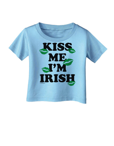 Kiss Me I'm Irish - Green Kisses Infant T-Shirt by TooLoud-Infant T-Shirt-TooLoud-Aquatic-Blue-06-Months-Davson Sales