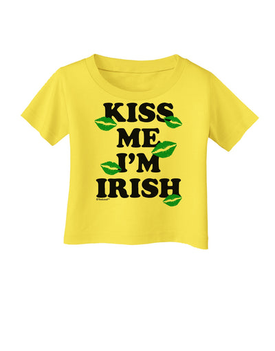 Kiss Me I'm Irish - Green Kisses Infant T-Shirt by TooLoud-Infant T-Shirt-TooLoud-Yellow-06-Months-Davson Sales