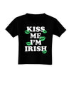 Kiss Me I'm Irish - Green Kisses Toddler T-Shirt Dark by TooLoud-Toddler T-Shirt-TooLoud-Black-2T-Davson Sales