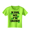 Kiss Me I'm Irish - Green Kisses Toddler T-Shirt by TooLoud-Toddler T-Shirt-TooLoud-Lime-Green-2T-Davson Sales