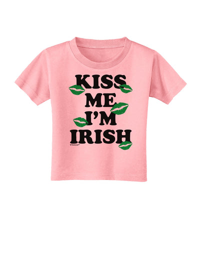 Kiss Me I'm Irish - Green Kisses Toddler T-Shirt by TooLoud-Toddler T-Shirt-TooLoud-Candy-Pink-2T-Davson Sales