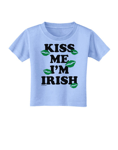 Kiss Me I'm Irish - Green Kisses Toddler T-Shirt by TooLoud-Toddler T-Shirt-TooLoud-Aquatic-Blue-2T-Davson Sales