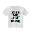 Kiss Me I'm Irish - Green Kisses Toddler T-Shirt by TooLoud-Toddler T-Shirt-TooLoud-White-2T-Davson Sales