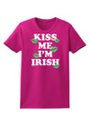 Kiss Me I'm Irish - Green Kisses Womens Dark T-Shirt by TooLoud-Womens T-Shirt-TooLoud-Hot-Pink-Small-Davson Sales