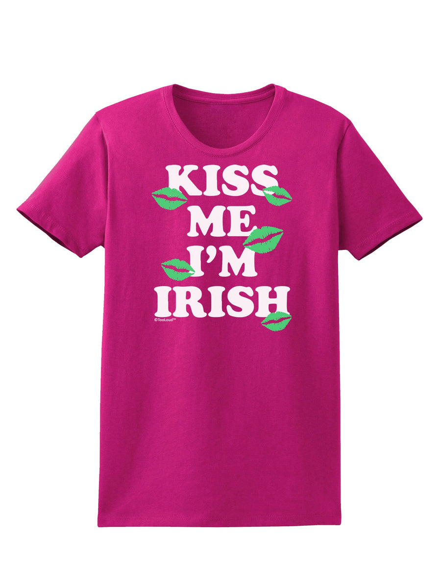 Kiss Me I'm Irish - Green Kisses Womens Dark T-Shirt by TooLoud-Womens T-Shirt-TooLoud-Black-X-Small-Davson Sales