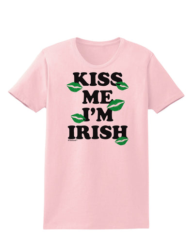 Kiss Me I'm Irish - Green Kisses Womens T-Shirt by TooLoud-Womens T-Shirt-TooLoud-PalePink-X-Small-Davson Sales