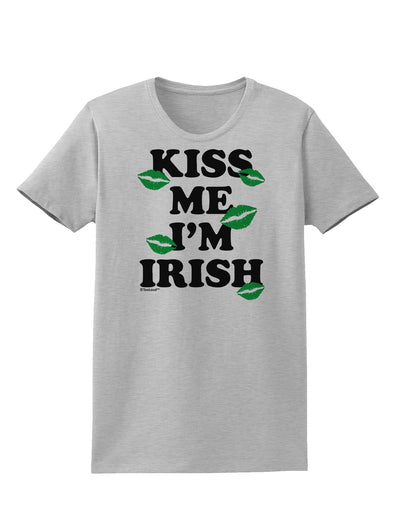 Kiss Me I'm Irish - Green Kisses Womens T-Shirt by TooLoud-Womens T-Shirt-TooLoud-AshGray-X-Small-Davson Sales