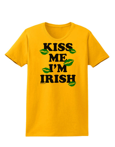 Kiss Me I'm Irish - Green Kisses Womens T-Shirt by TooLoud-Womens T-Shirt-TooLoud-Gold-X-Small-Davson Sales