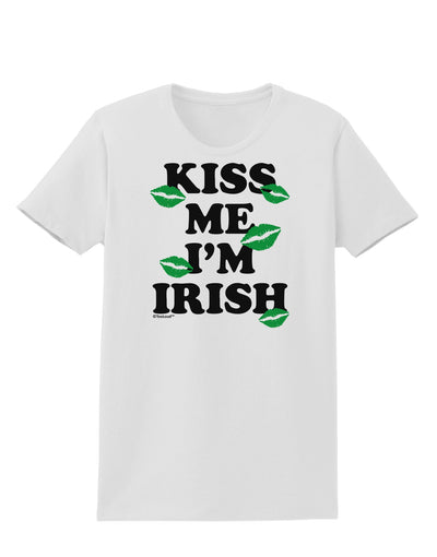 Kiss Me I'm Irish - Green Kisses Womens T-Shirt by TooLoud-Womens T-Shirt-TooLoud-White-X-Small-Davson Sales