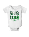 Kiss Me I'm Irish St Patricks Day Baby Romper Bodysuit-Baby Romper-TooLoud-White-06-Months-Davson Sales