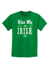 Kiss Me I'm Irish St Patricks Day Childrens Dark T-Shirt-Childrens T-Shirt-TooLoud-Kelly-Green-X-Small-Davson Sales