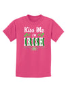 Kiss Me I'm Irish St Patricks Day Childrens Dark T-Shirt-Childrens T-Shirt-TooLoud-Sangria-X-Small-Davson Sales