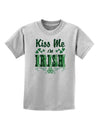Kiss Me I'm Irish St Patricks Day Childrens T-Shirt-Childrens T-Shirt-TooLoud-AshGray-X-Small-Davson Sales