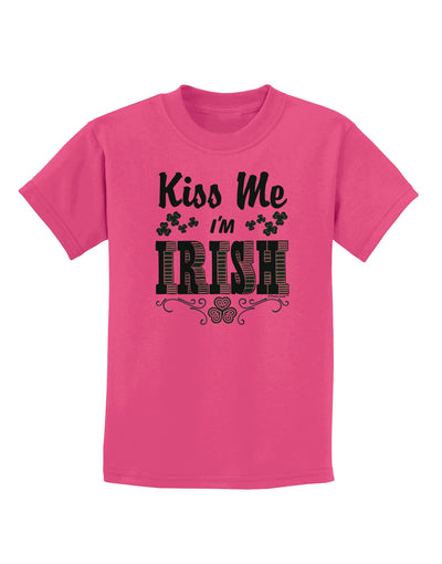 Kiss Me I'm Irish St Patricks Day Childrens T-Shirt-Childrens T-Shirt-TooLoud-Sangria-X-Small-Davson Sales