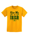 Kiss Me I'm Irish St Patricks Day Childrens T-Shirt-Childrens T-Shirt-TooLoud-Gold-X-Small-Davson Sales