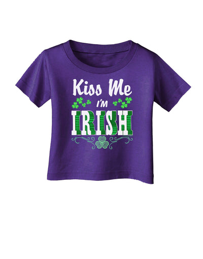 Kiss Me I'm Irish St Patricks Day Infant T-Shirt Dark-Infant T-Shirt-TooLoud-Purple-06-Months-Davson Sales