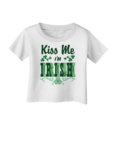 Kiss Me I'm Irish St Patricks Day Infant T-Shirt-Infant T-Shirt-TooLoud-White-06-Months-Davson Sales