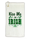 Kiss Me I'm Irish St Patricks Day Micro Terry Gromet Golf Towel 16 x 25 inch-Golf Towel-TooLoud-White-Davson Sales