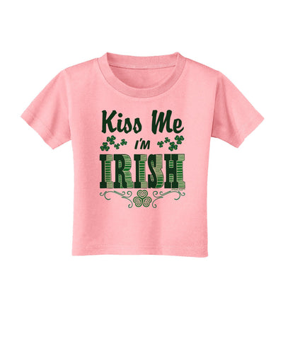 Kiss Me I'm Irish St Patricks Day Toddler T-Shirt-Toddler T-Shirt-TooLoud-Candy-Pink-2T-Davson Sales