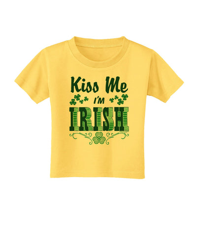 Kiss Me I'm Irish St Patricks Day Toddler T-Shirt-Toddler T-Shirt-TooLoud-Yellow-2T-Davson Sales